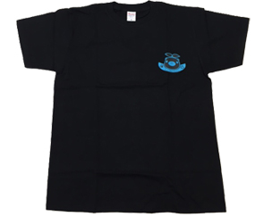 えこまいくまーTシャツ（ベース黒・マーク青）