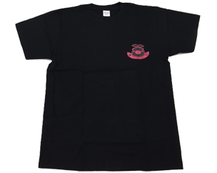 えこまいくまーTシャツ（ベース黒・マーク赤）
